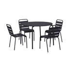 Baca - Conjunto Mesa de Jardín + 4 Sillas de Metal - Gris