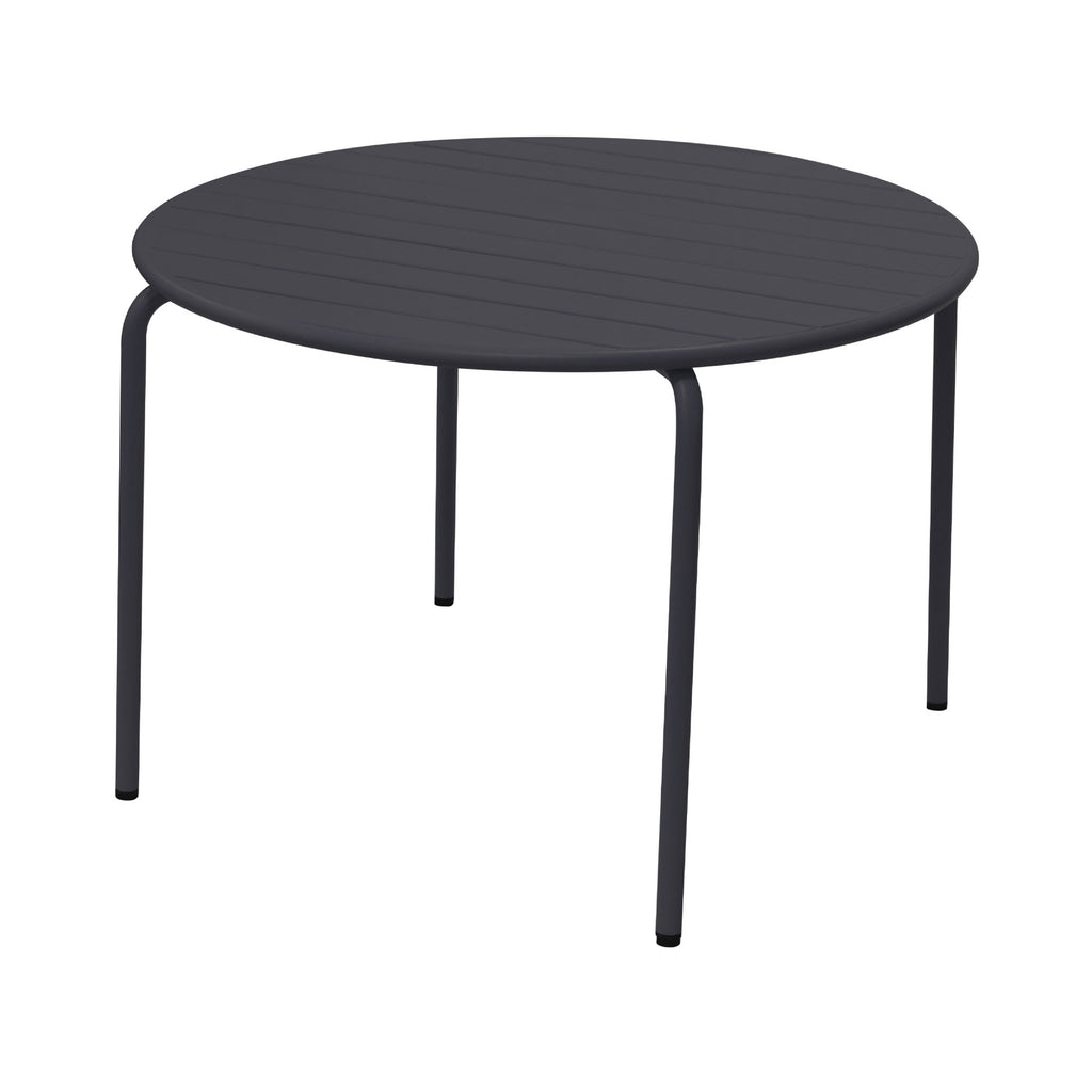 Baca - Conjunto Mesa de Jardín + 4 Sillas de Metal - Gris