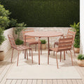 Baca - Ensemble Table De Jardin + 4 Chaises En Métal - Terracotta