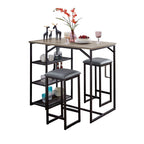 Mesa de bar + 2 taburetes - Roble gris