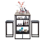 Mesa de bar + 2 taburetes - Roble gris