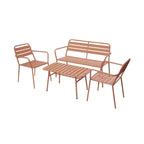 Baca - 4 Seater Metal Garden Furniture - Terracotta