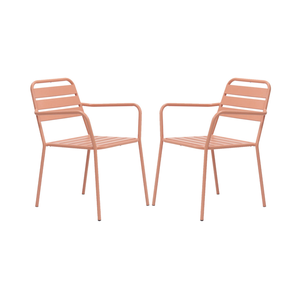 Baca - 4 Seater Metal Garden Furniture - Terracotta
