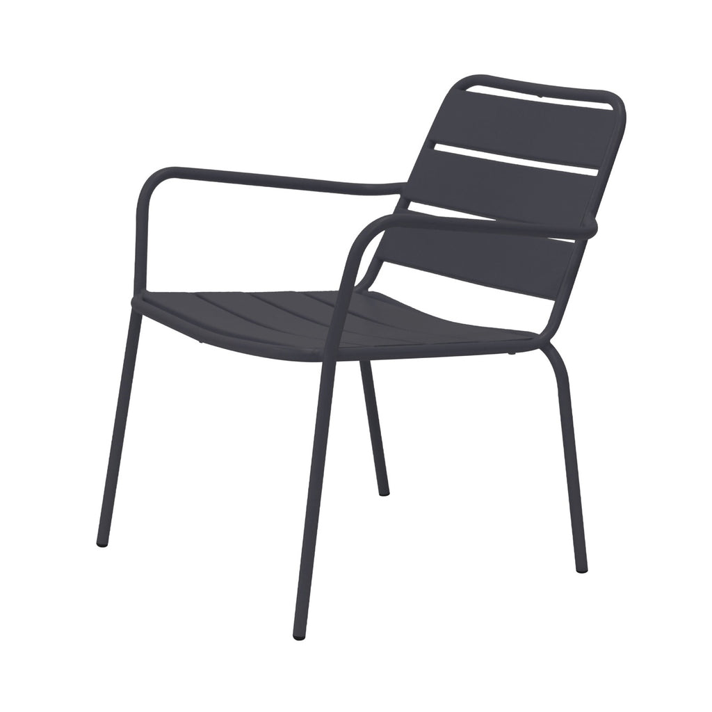 Baca - Juego de 4 Sillones de Jardín de Metal - Gris