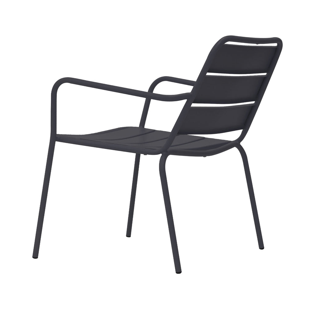 Baca - Juego de 4 Sillones de Jardín de Metal - Gris