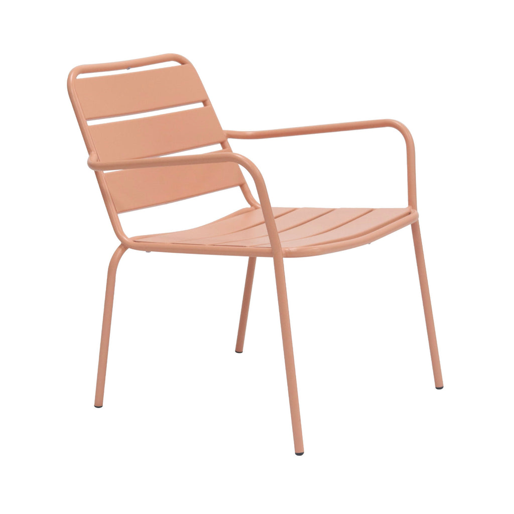 Baca - Set of 4 Metal Garden Armchairs - Terracotta