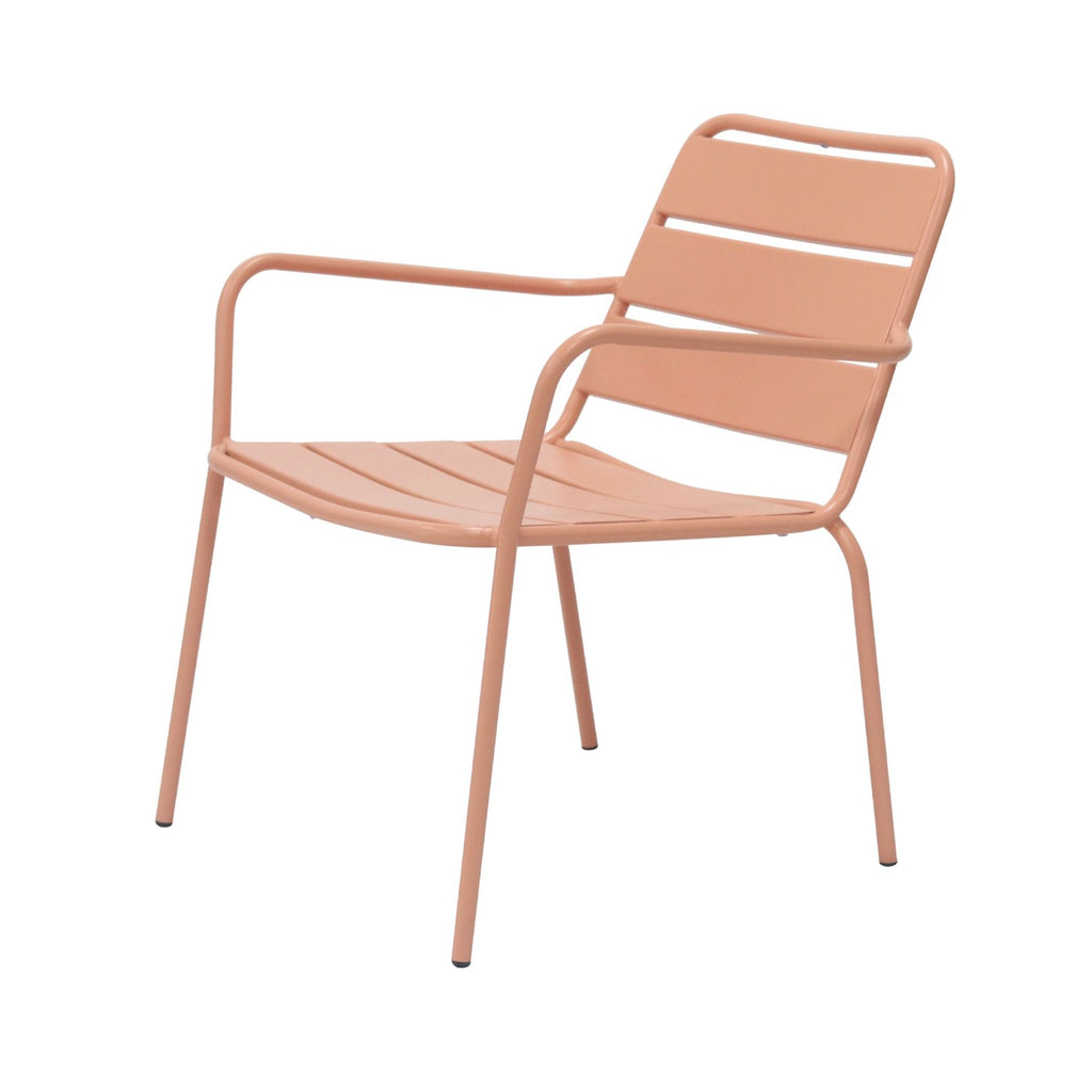 Baca - Set of 4 Metal Garden Armchairs - Terracotta