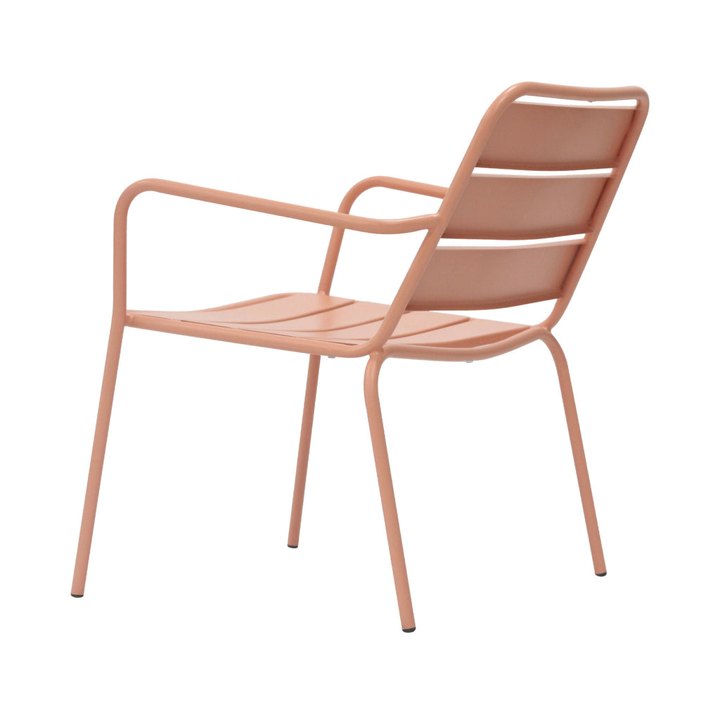 Baca - Set of 4 Metal Garden Armchairs - Terracotta