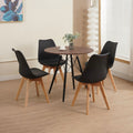 Scandi - Round Table Dining Set + 4 Chairs - Walnut