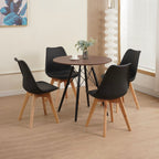 Scandi - Round Table Dining Set + 4 Chairs - Walnut