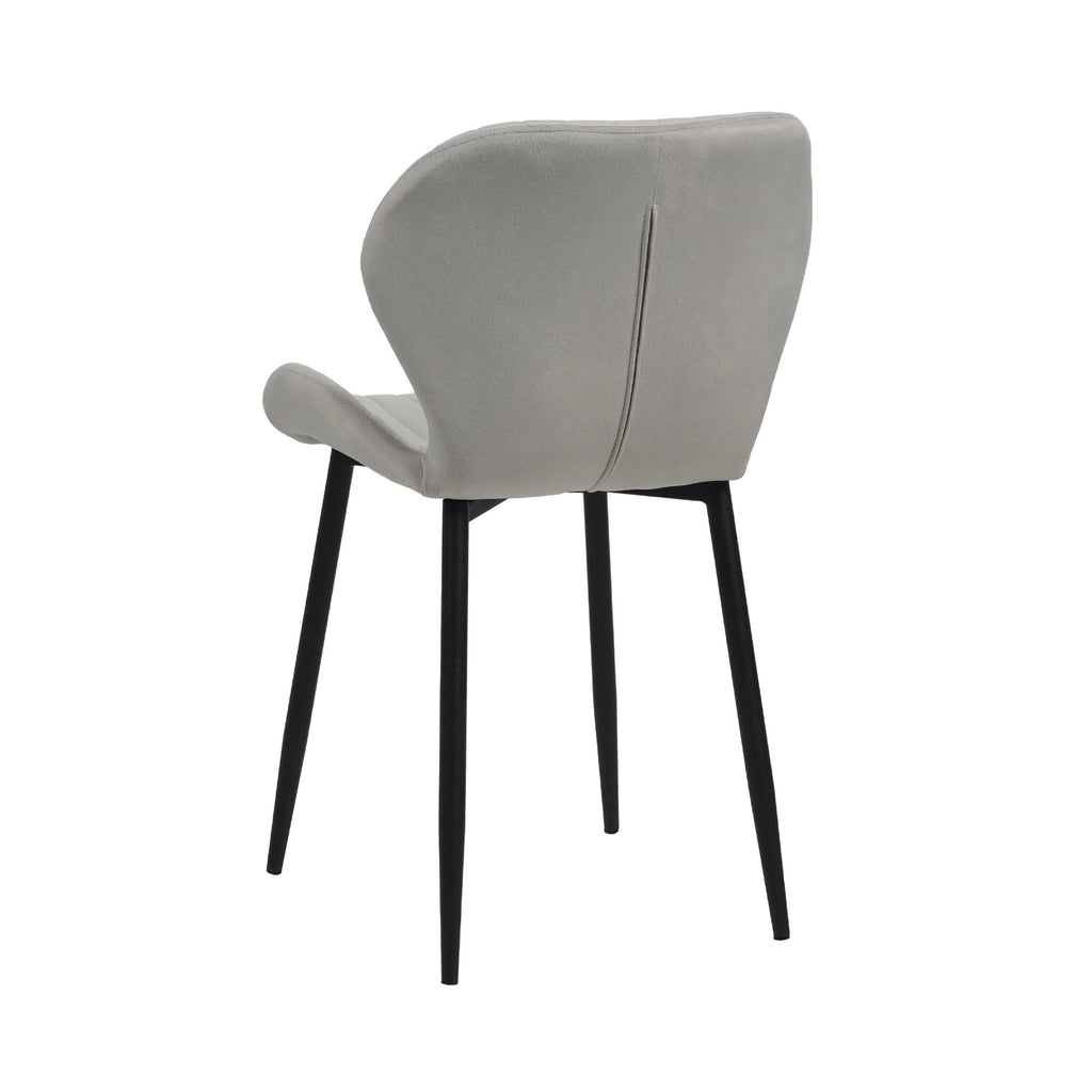 Scandi - Ensemble Repas Table Ronde + 4 Chaises Velours - Blanc