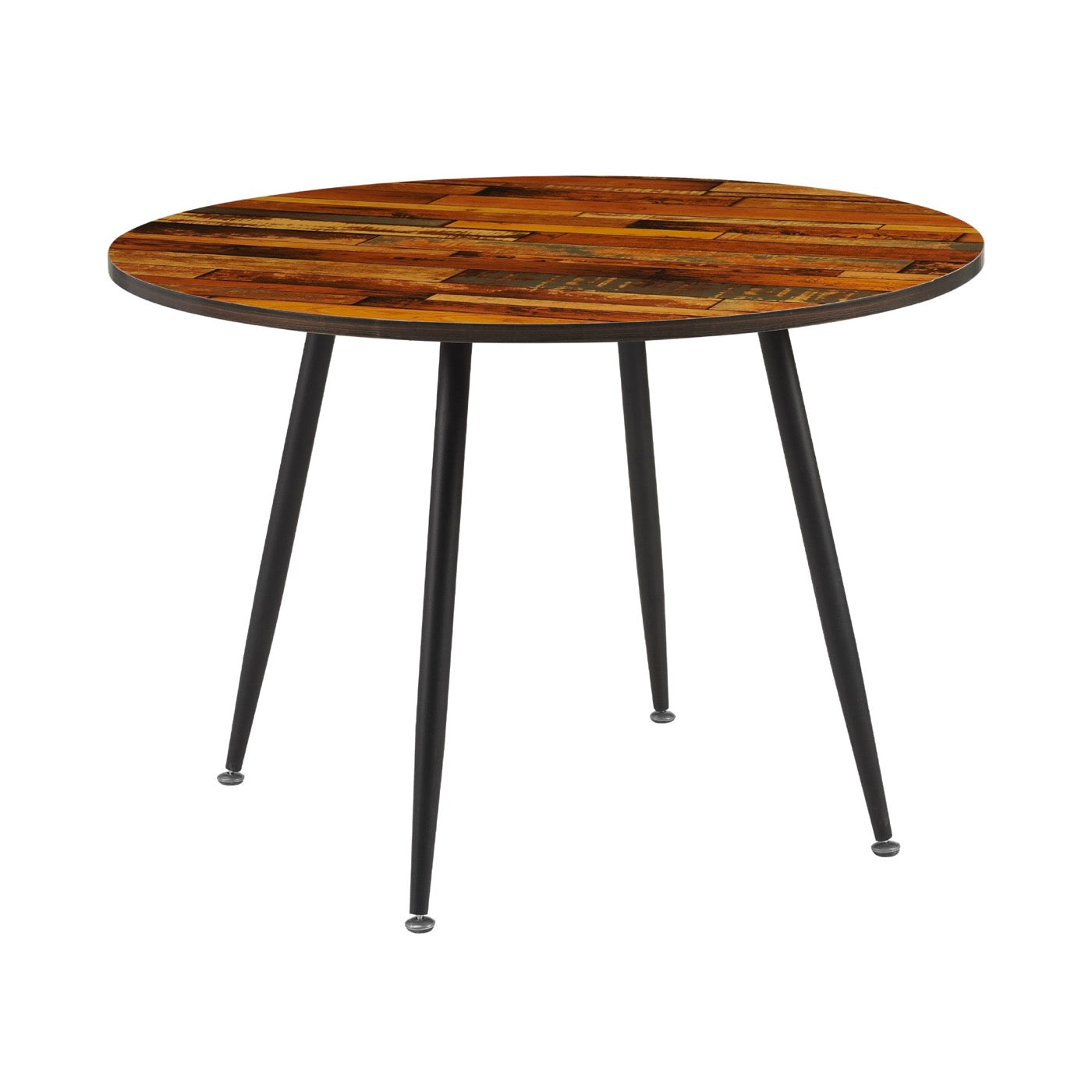 Scandi - Juego de comedor mesa redonda + 4 sillas de terciopelo - Natural