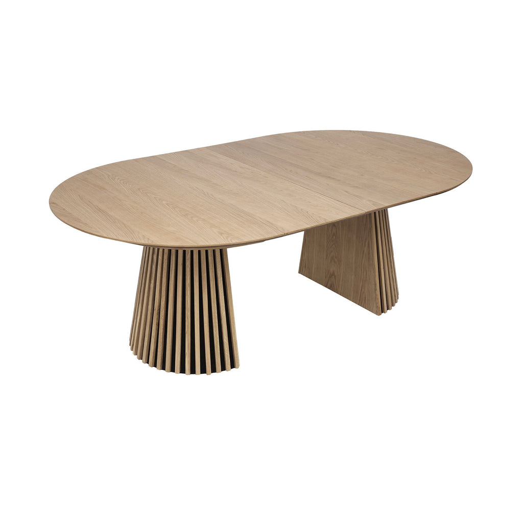 Constance - Mesa de comedor redonda extensible - Roble