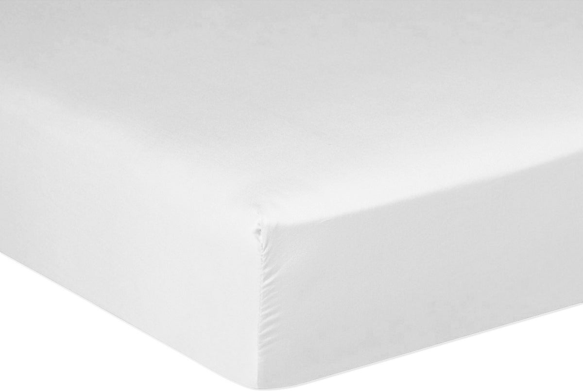 Desir - Fitted Sheet - 100% Washed Cotton Sateen - White