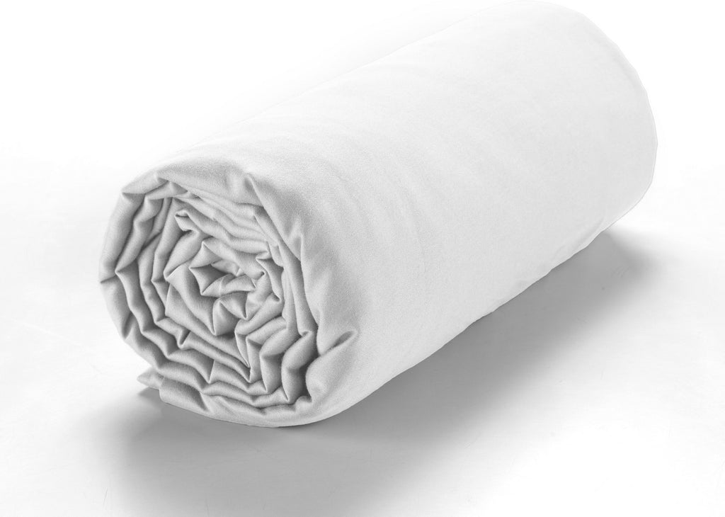 Desir - Fitted Sheet - 100% Washed Cotton Sateen - White