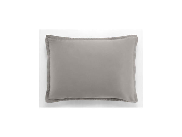 Desir - Taie D'Oreiller - 100% Satin De Coton Lavé - Gris Clair