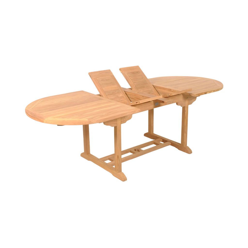 Gardena - Table Ovale Double Extension En Teck - Naturel