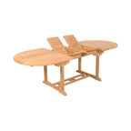 Gardena - Table Ovale Double Extension En Teck - Naturel