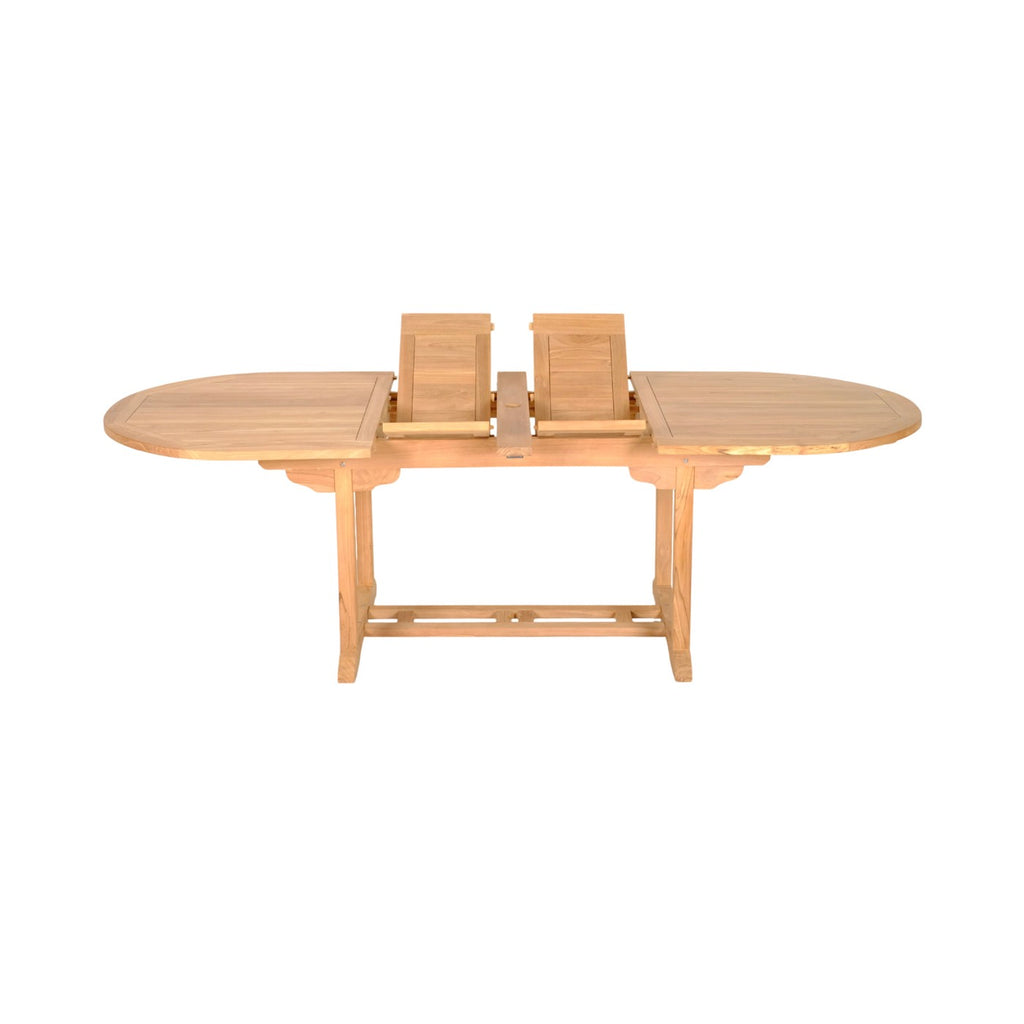Gardena - Table Ovale Double Extension En Teck - Naturel
