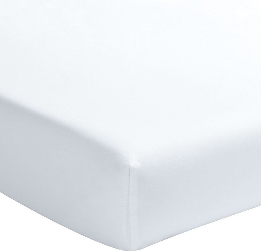 Fitted Sheet - 100% Washed Cotton Percale 200 Thread Count - Cloud White
