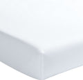Fitted Sheet - 100% Washed Cotton Percale 200 Thread Count - Cloud White