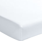 Fitted Sheet - 100% Washed Cotton Percale 200 Thread Count - Cloud White