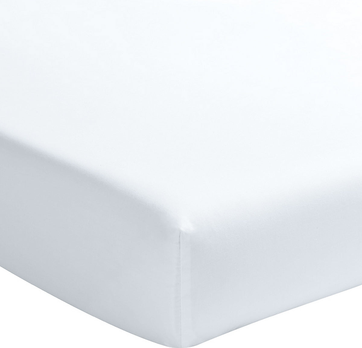 Fitted Sheet - 100% Washed Cotton Percale 200 Thread Count - Cloud White
