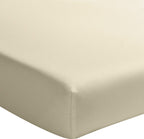 Elegance - Drap Housse - 100% Percale De Coton Lavé - Ecru Naturel