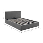 Tinali - Corduroy Storage Bed + Slatted Base - Gray
