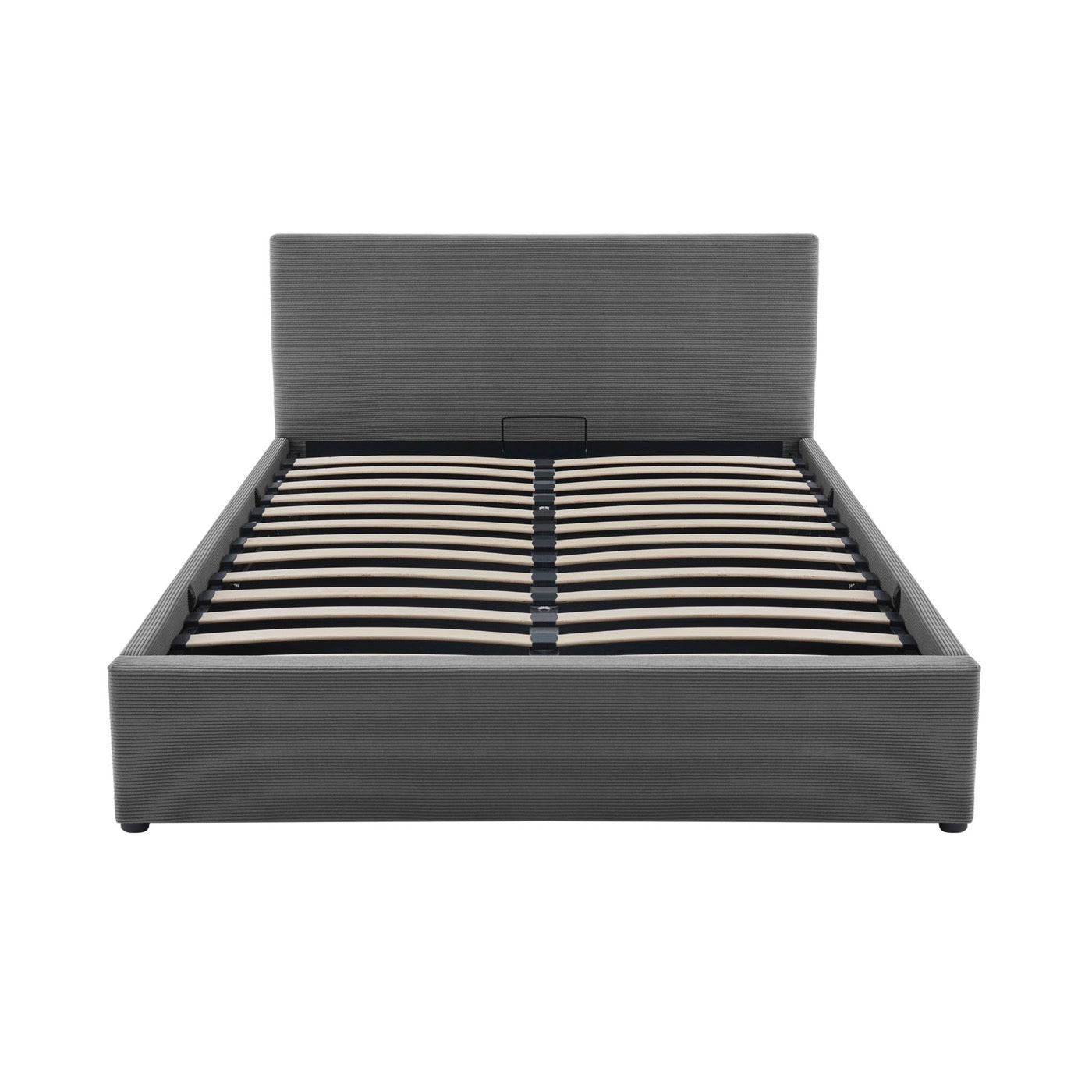 Tinali - Corduroy Storage Bed + Slatted Base - Gray
