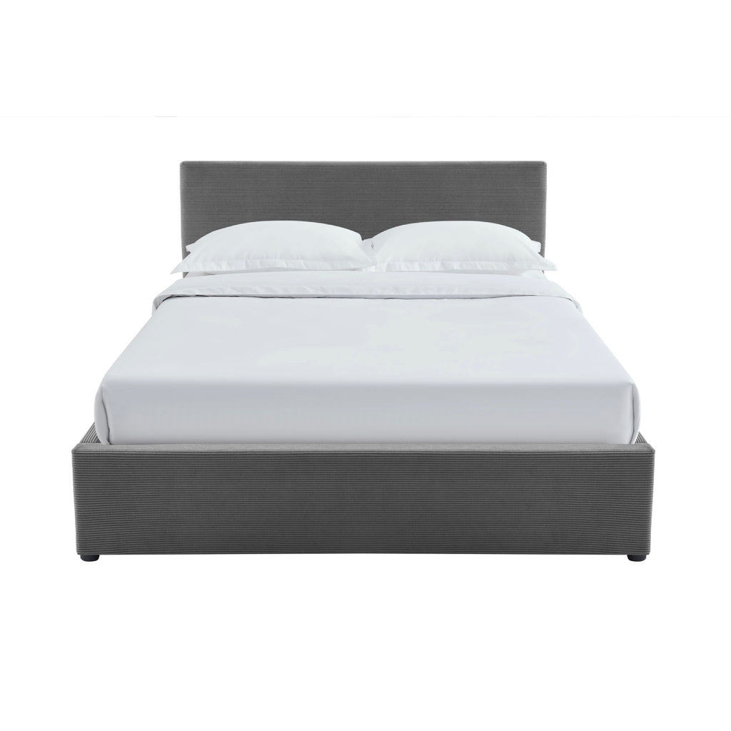 Tinali - Corduroy Storage Bed + Slatted Base - Gray