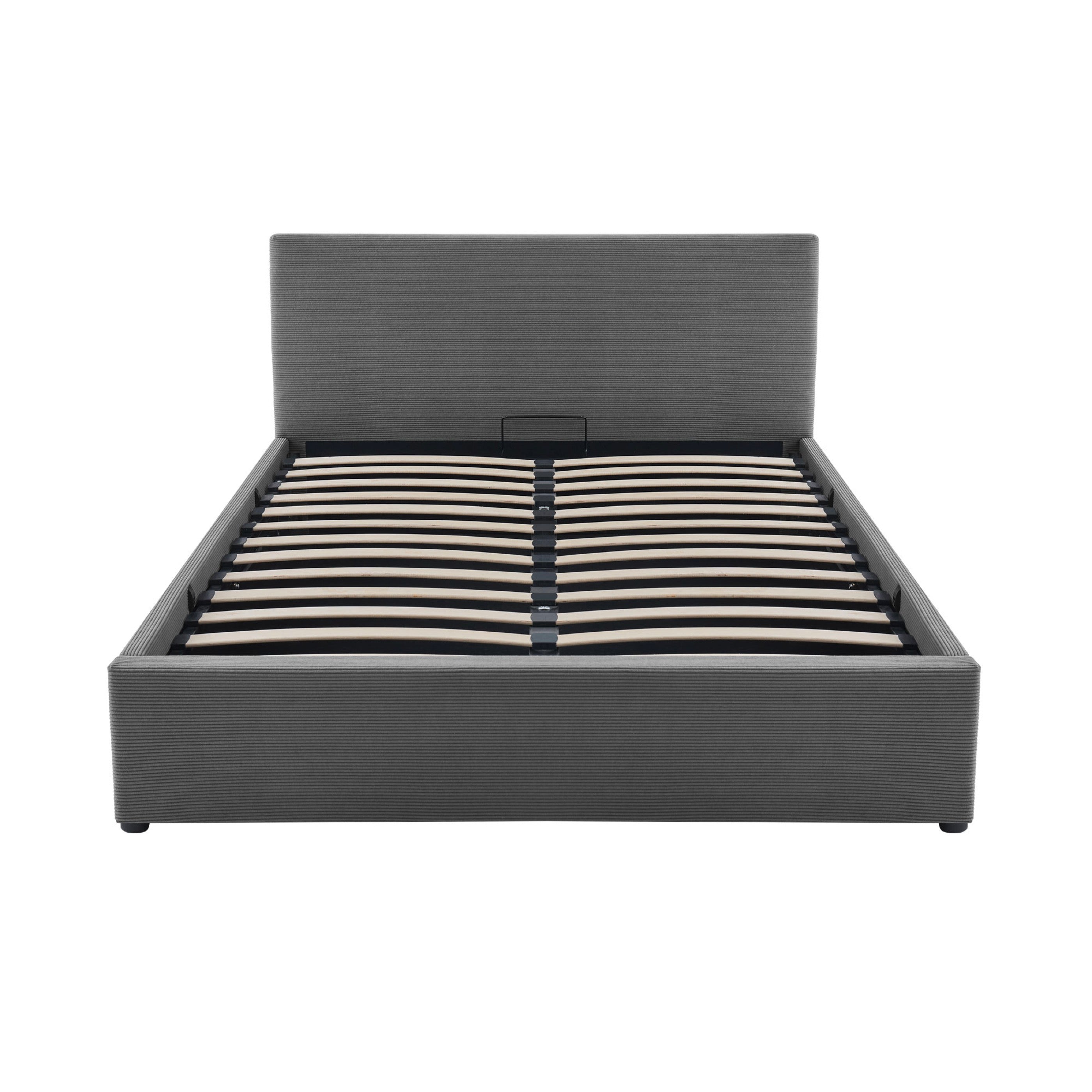 Tinali - Corduroy Storage Bed + Slatted Base - Gray