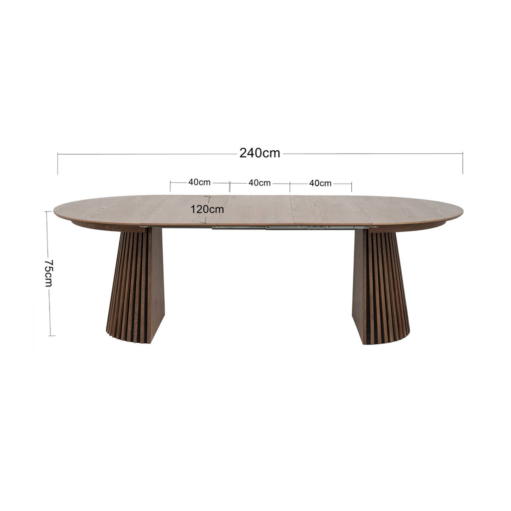 Constance - Mesa de comedor redonda extensible - Roble marrón