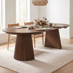 Constance - Mesa de comedor redonda extensible - Roble marrón