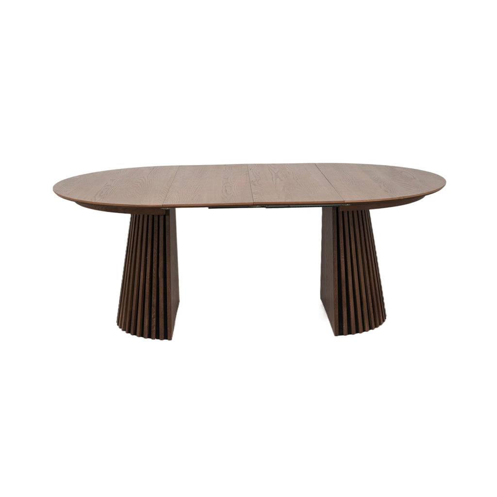 Constance - Mesa de comedor redonda extensible - Roble marrón