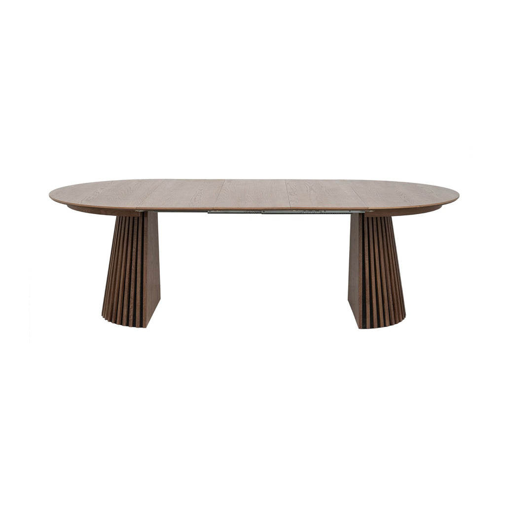 Constance - Mesa de comedor redonda extensible - Roble marrón