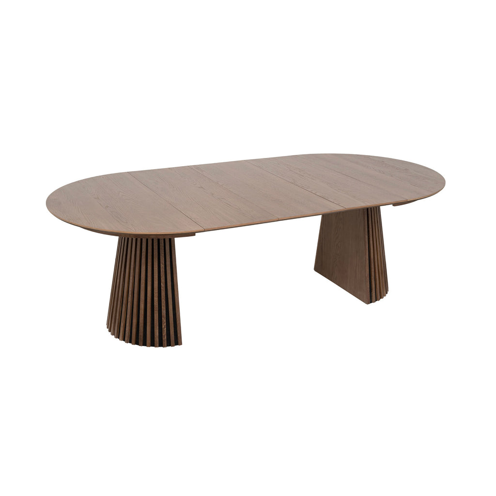 Constance - Mesa de comedor redonda extensible - Roble marrón