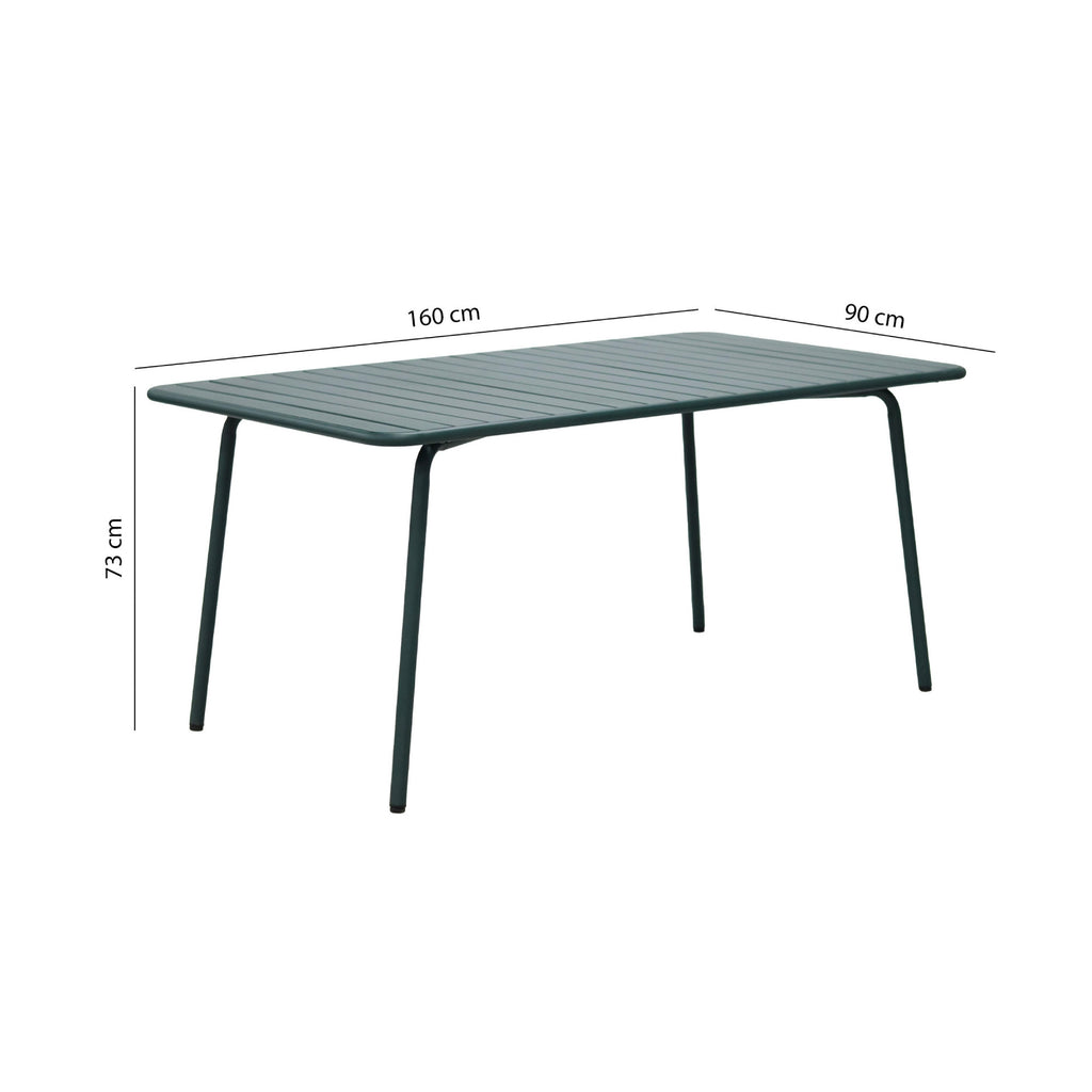Baca - Metal Garden Table - Fir Green