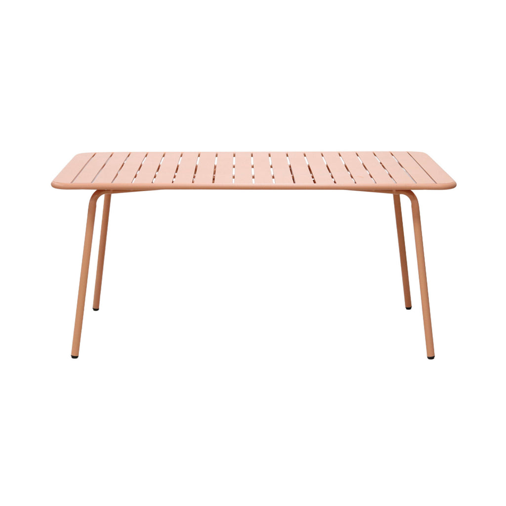 Baca - Garden Table Set + 4 Round Metal Chairs - Terracotta