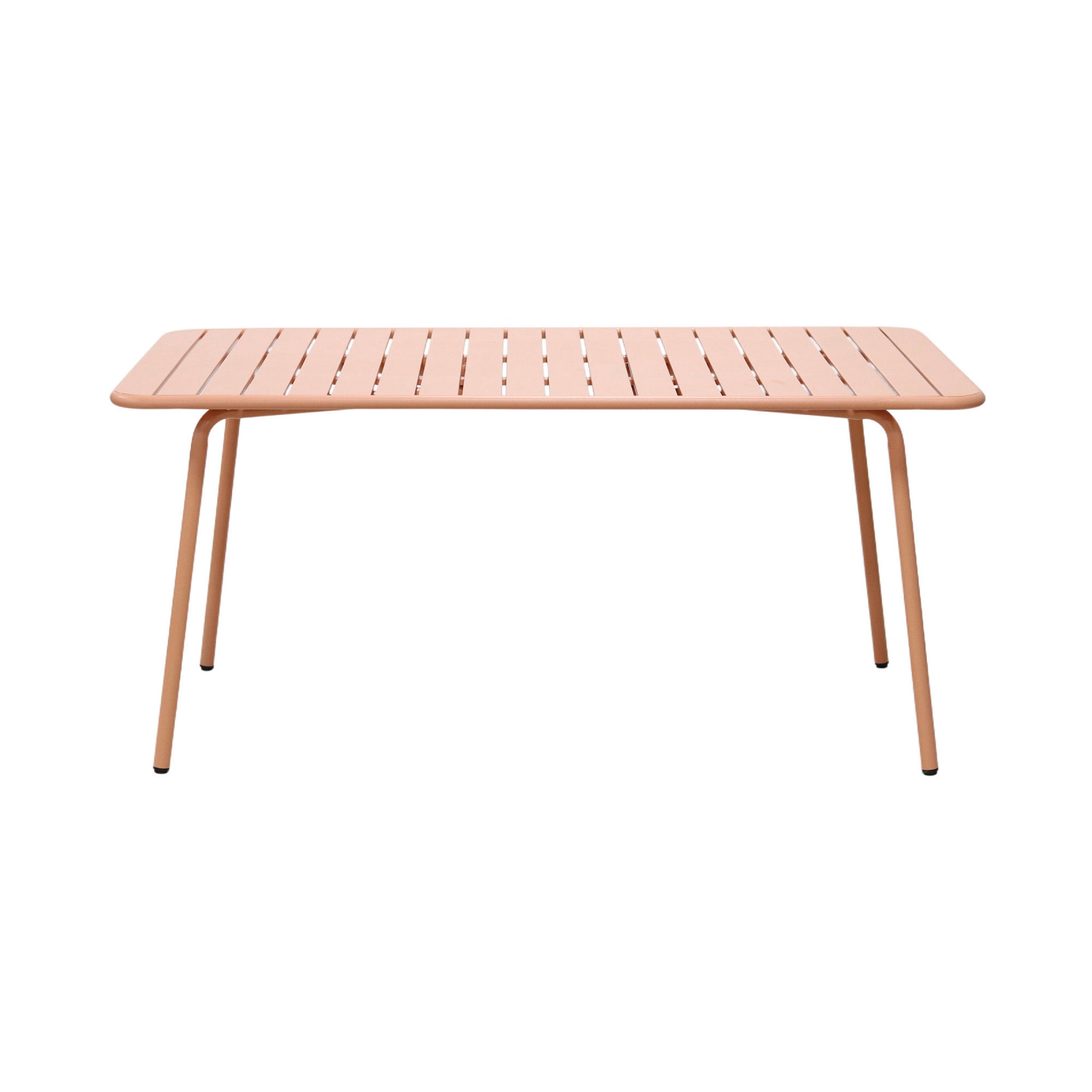 Baca - Garden Table Set + 4 Round Metal Chairs - Terracotta