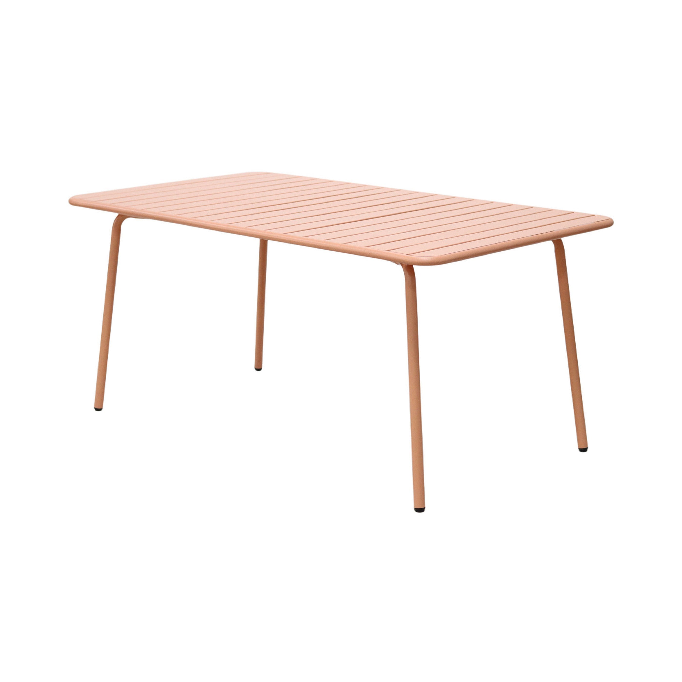 Baca - Garden Table Set + 4 Round Metal Chairs - Terracotta