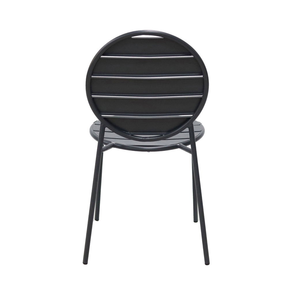 Baca - Ensemble Table De Jardin + 4 Chaises Rondes En Métal - Gris