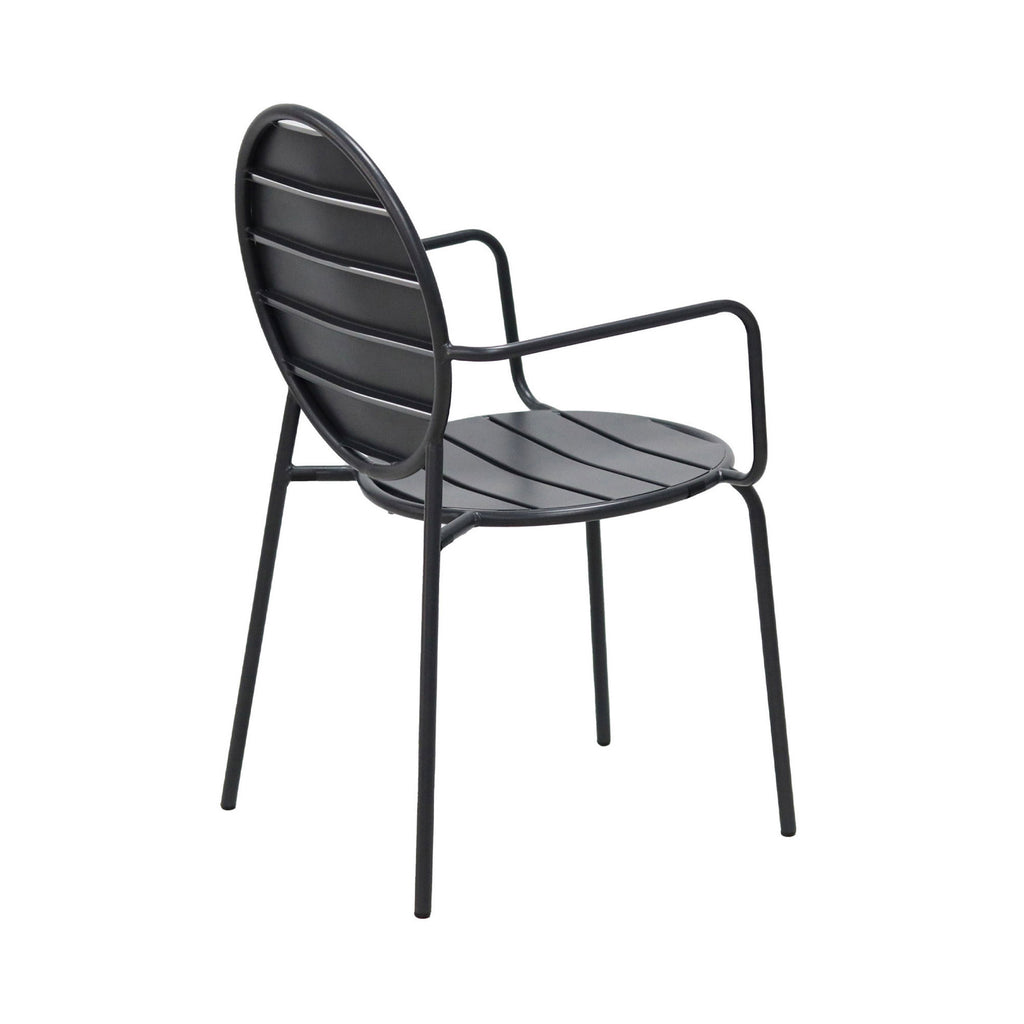 Baca - Table + 4 Chaises + 2 Fauteuils Ronds En Métal - Gris