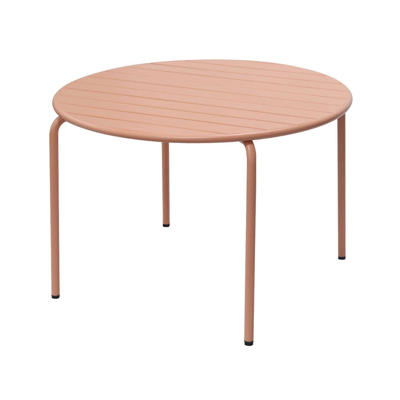 Baca - Conjunto Mesa + 4 Sillas Redondas de Metal - Terracota