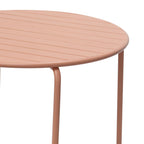 Baca - Conjunto Mesa + 4 Sillas Redondas de Metal - Terracota