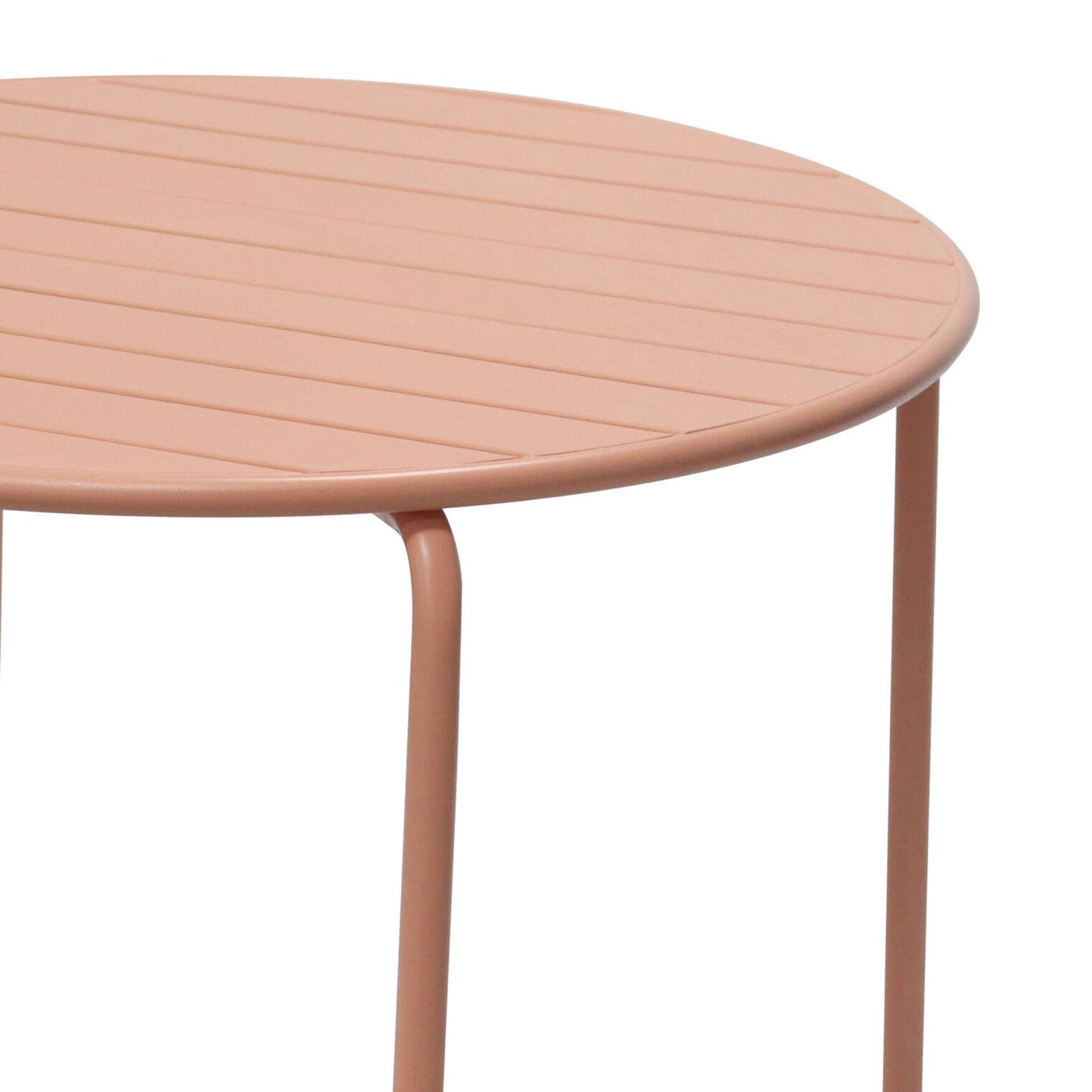 Baca - Conjunto Mesa + 4 Sillas Redondas de Metal - Terracota