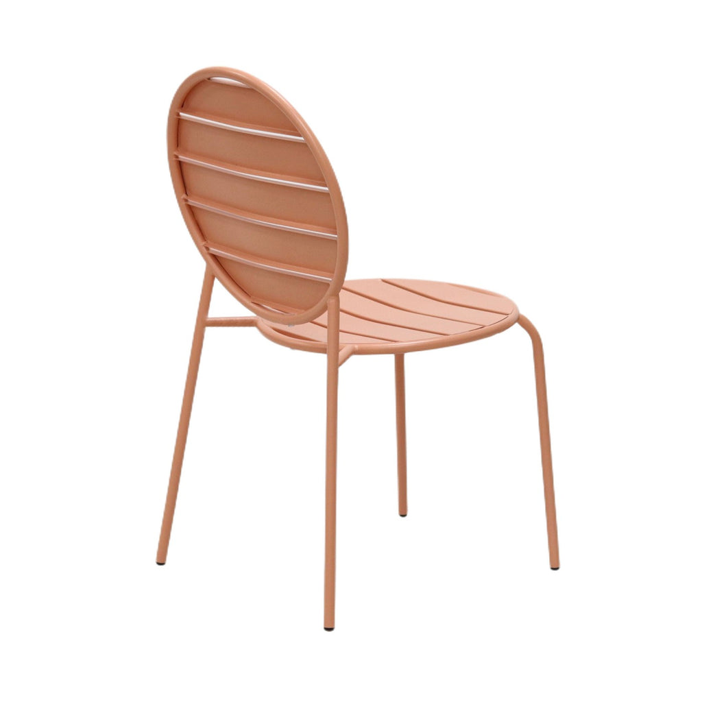Baca - Conjunto Mesa + 4 Sillas Redondas de Metal - Terracota