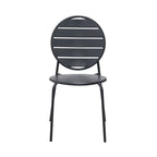 Baca - Table + 4 Round Metal Chairs Set - Gray