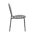 Baca - Table + 4 Round Metal Chairs Set - Gray
