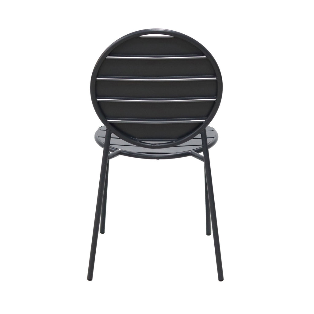 Baca - Table + 4 Round Metal Chairs Set - Gray